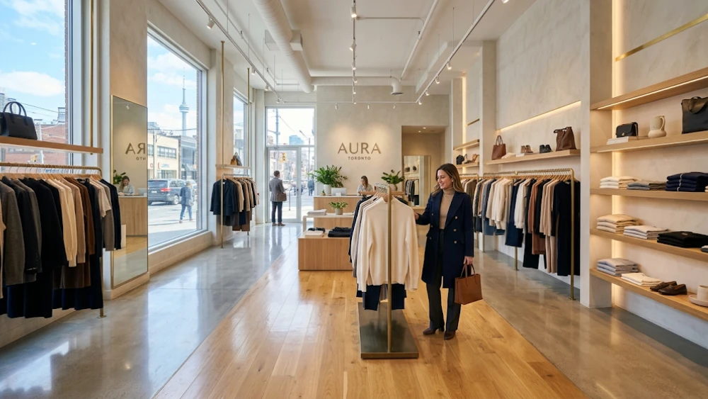 A spotless and welcoming retail store in Toronto, demonstrating how a clean shopping environment improves customer experience and increases sales.
