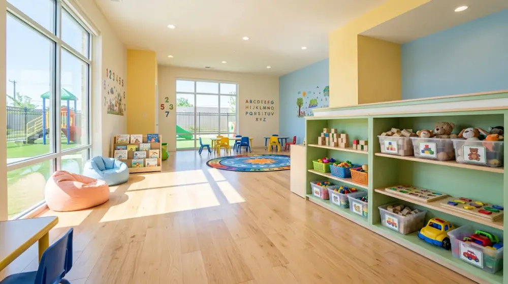 A hygienic and professionally cleaned daycare facility.