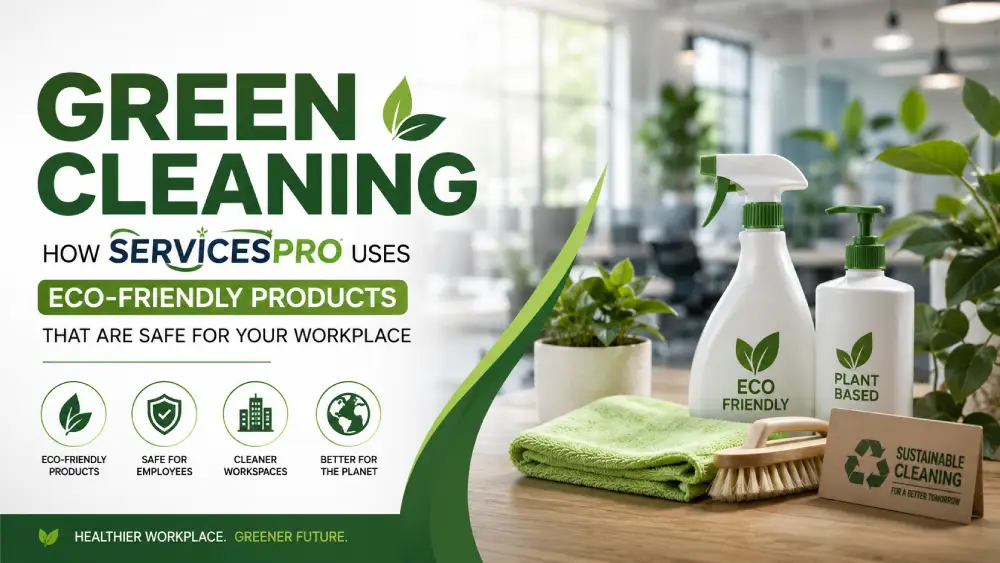 Green Cleaning: How ServicesPro Uses Eco-Friendly Products That Are Safe for Your Workplace